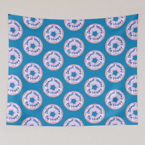 Item preview, Don't Worry Be Happy Punny Donut Saying designed and sold by InkyCorvid.