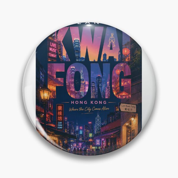Item preview, Lan Kwai Fong Hong Kong Central District Nightlife Skyline designed and sold by StampMyPassport.