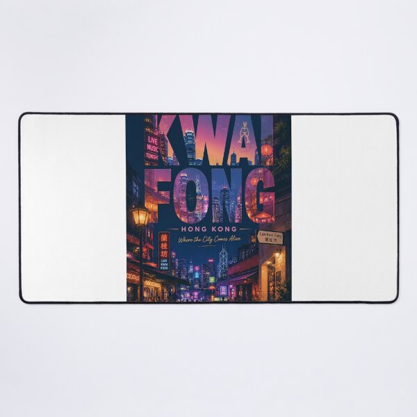 Item preview, Lan Kwai Fong Hong Kong Central District Nightlife Skyline designed and sold by StampMyPassport.