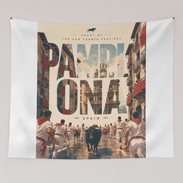Item preview, Pamplona Spain San Fermín Festival Plaza Consistorial Navarra designed and sold by StampMyPassport.