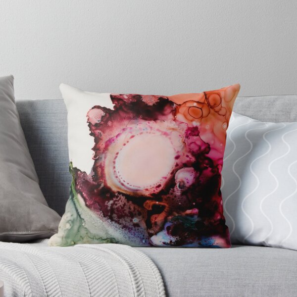 Item preview, Crimson Bloom – Abstract Alcohol Ink Art in Pink, Green, and Black designed and sold by BuckaBaby.