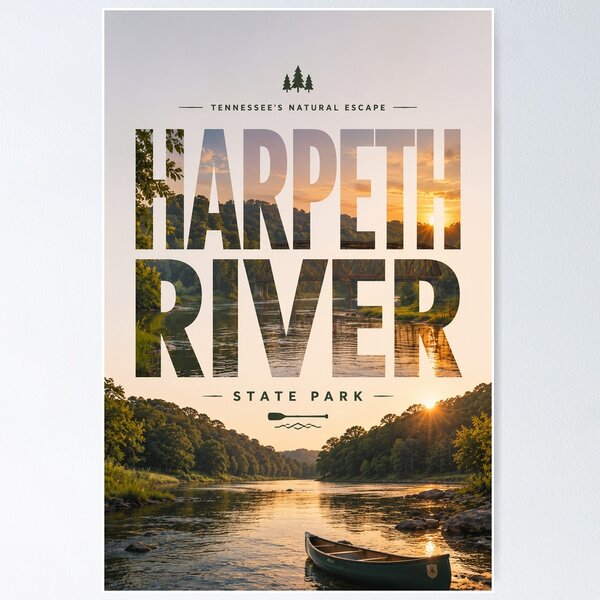 Artikelvorschau, Harpeth River State Park Tennessee Scenic Waterway and Historic Bridge entworfen und verkauft von StampMyPassport.