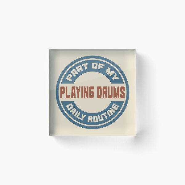 Item preview, Playing Drums – Part of My Daily Routine Retro Logo designed and sold by MOCOPOCO.