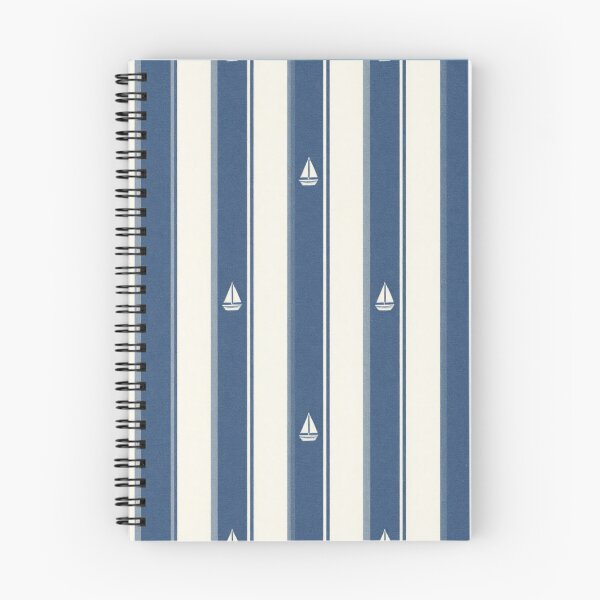 Item preview, Nautical blue stripe pattern with small sailboats designed and sold by Rue Market.