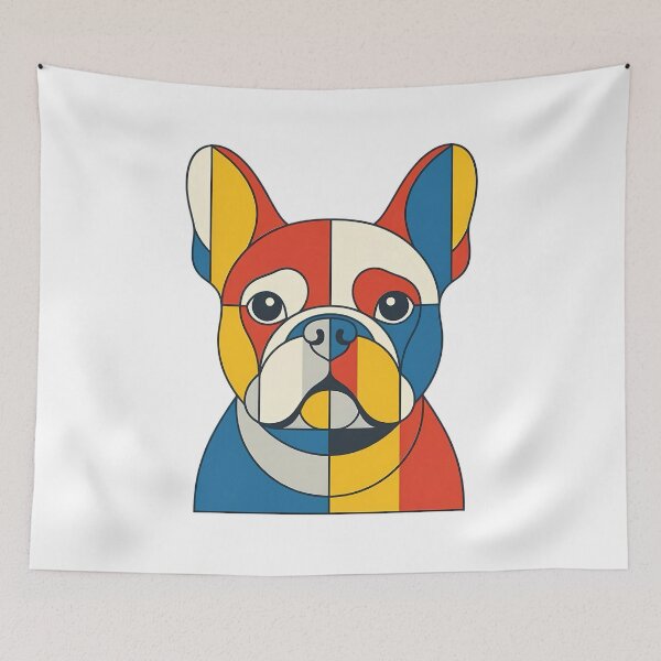 Item preview, Geometric Bauhaus French Bulldog Art designed and sold by VibranPalette.