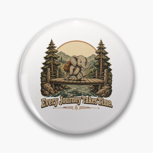 Item preview, Every Journey Takes Time Funny Elephant Hiking Retro Nature  designed and sold by freshwear design.