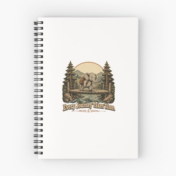 Item preview, Every Journey Takes Time Funny Elephant Hiking Retro Nature  designed and sold by freshwear design.