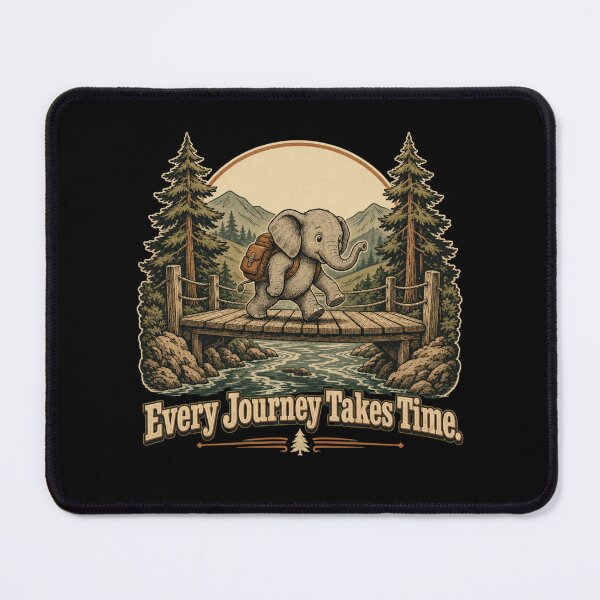 Item preview, Every Journey Takes Time Funny Elephant Hiking Retro Nature designed and sold by freshwear design.