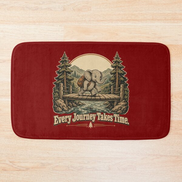 Item preview, Every Journey Takes Time Funny Elephant Hiking Retro Nature  designed and sold by freshwear design.