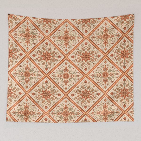 Item preview, Boho Folk Art Floral Geometric Repeating Pattern designed and sold by redSeamless.