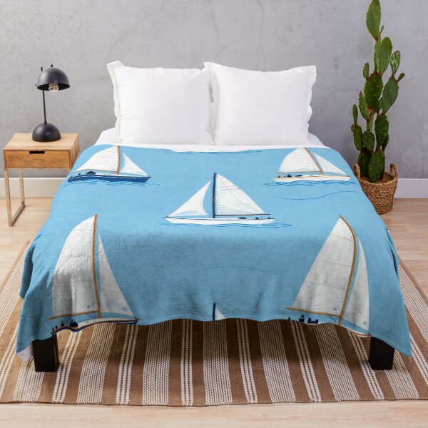Item preview, Sailboats on blue sea designed and sold by Rue Market.