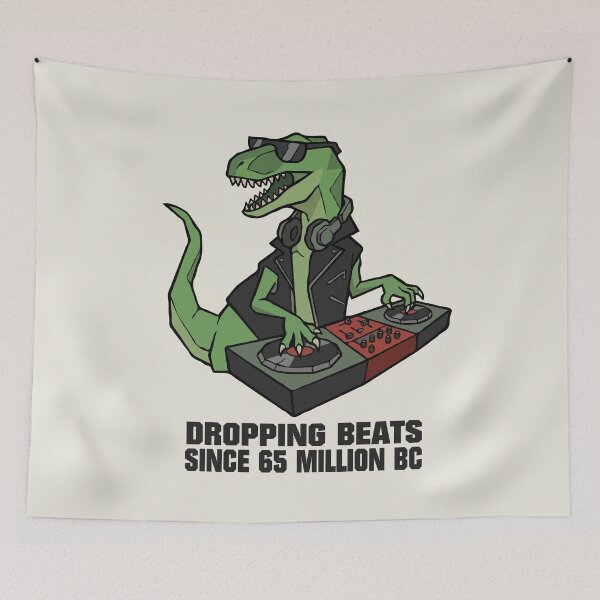 Item preview, Dinosaur DJ Dropping Beats Since 65 Million BC designed and sold by Gkinoki.
