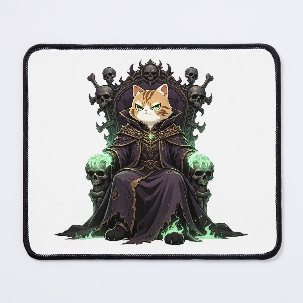 Item preview, The Abyssal Overlord - Dark Fantasy Necromancer Cat designed and sold by ABYSSLAB.