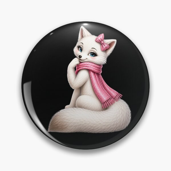 Item preview, Cute Arctic Fox with Pink Scarf Woodland Animal Illustration designed and sold by RoPrincess.