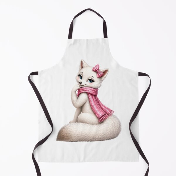 Item preview, Cute Arctic Fox with Pink Scarf Woodland Animal Illustration designed and sold by RoPrincess.