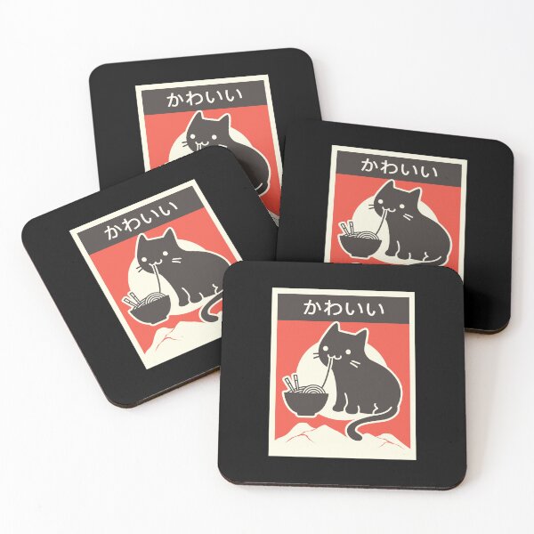 Item preview, kawaii vintage style japenese ramen cat designed and sold by AdventurersShop.