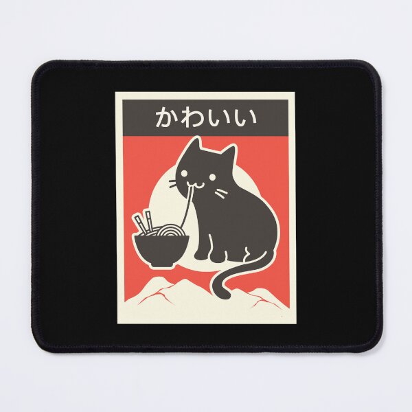 Item preview, kawaii vintage style japenese ramen cat designed and sold by AdventurersShop.