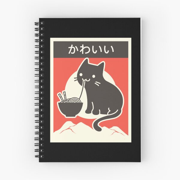 Item preview, kawaii vintage style japenese ramen cat designed and sold by AdventurersShop.