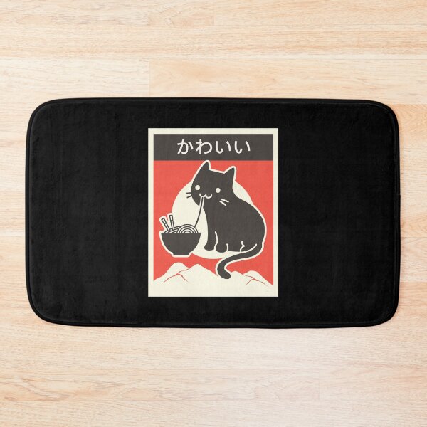 Item preview, kawaii vintage style japenese ramen cat designed and sold by AdventurersShop.
