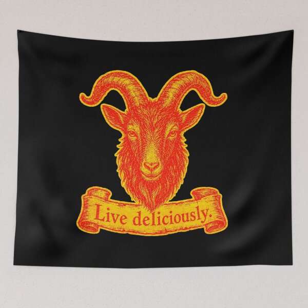 Item preview, Live Deliciously Vintage Engraved Occult Goat Art Print designed and sold by PinUpPizzazz.