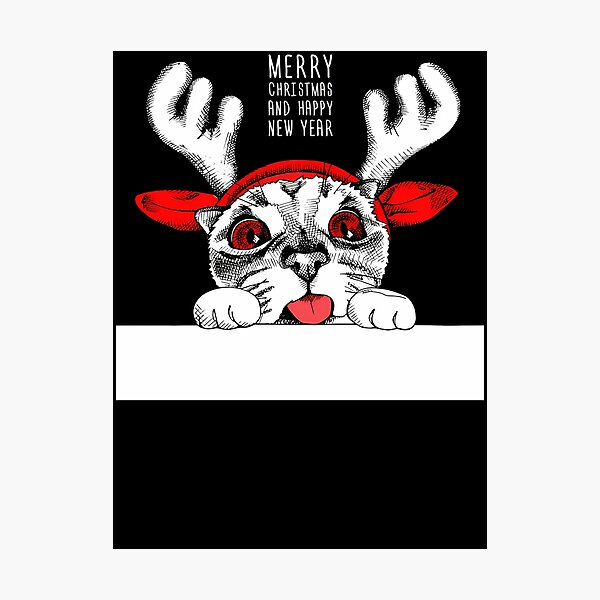 Item preview, Christmas Kitty in Reindeer Style T-shirt designed and sold by rayssarizzune.