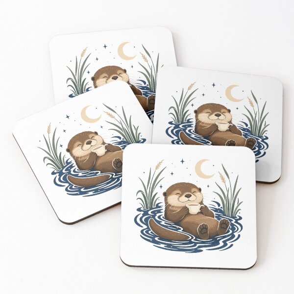 Item preview, Cozy Otter Teacup Medallion Art designed and sold by aihrgdesign.