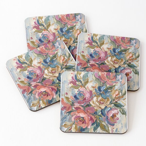 Item preview, Elegant Abstract Floral Painting - Modern Expressive Brushstrokes Wall Art designed and sold by OddlySticky.