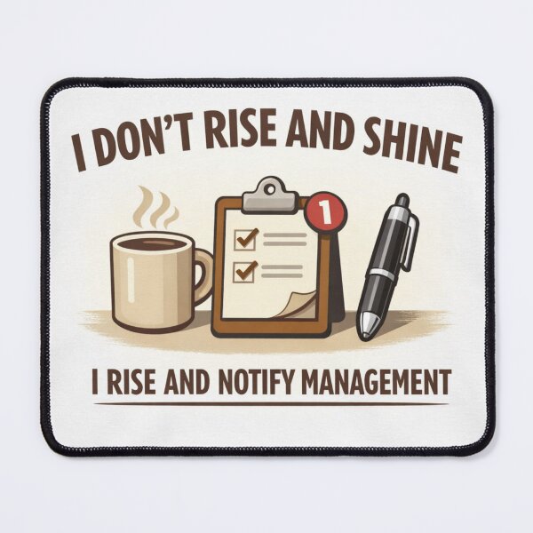 Item preview, Rise and Notify – Funny Workplace Coffee Design designed and sold by MastersDesignNk.