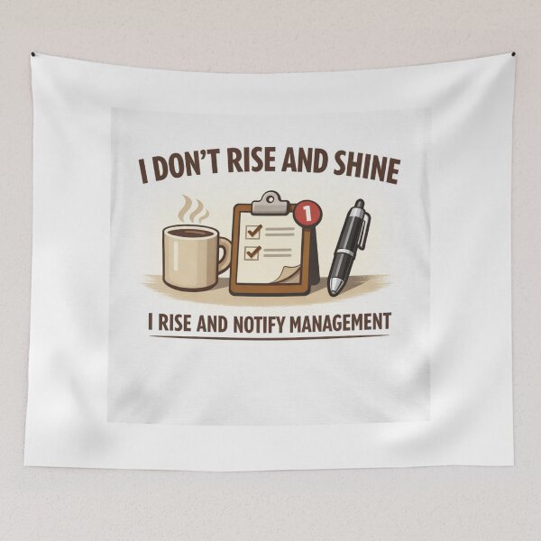 Item preview, Rise and Notify – Funny Workplace Coffee Design designed and sold by MastersDesignNk.