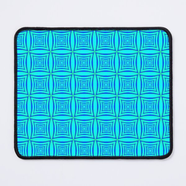 Item preview, Vibrant Cyan and Blue Op Art Geometric Seamless Pattern designed and sold by VOYID ART STUDIO.