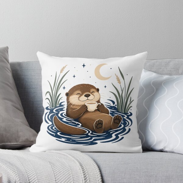 Item preview, Cozy Otter Teacup Medallion Art designed and sold by aihrgdesign.