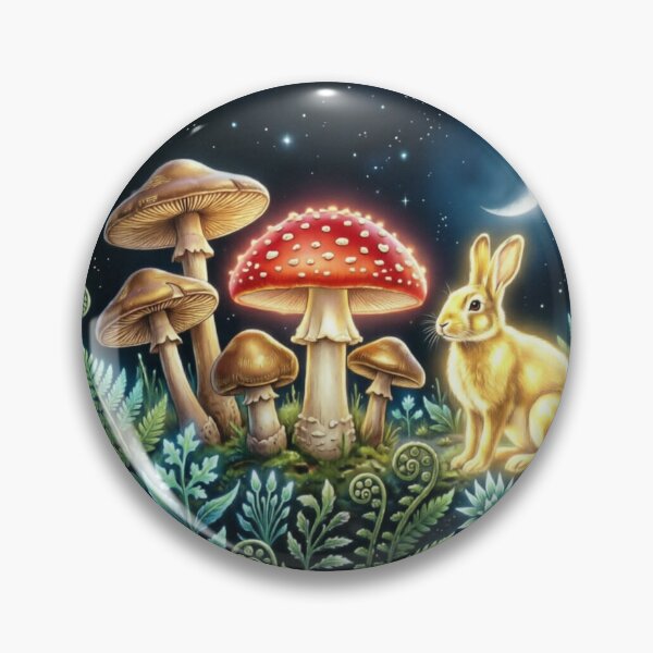 Item preview, Cute rabbit ans mushrooms designed and sold by JC Art Creations.