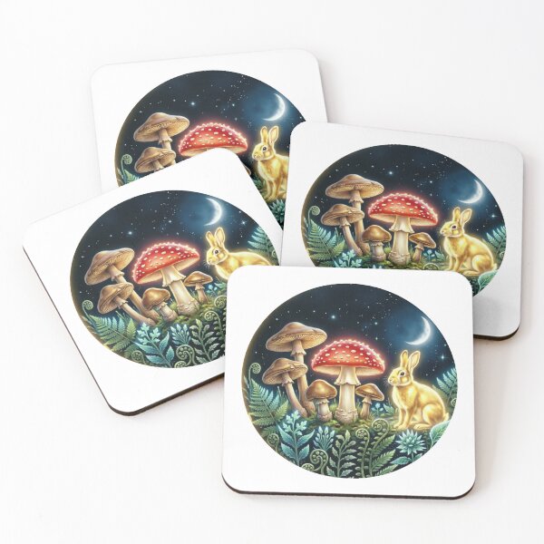 Item preview, Cute rabbit ans mushrooms designed and sold by JC Art Creations.