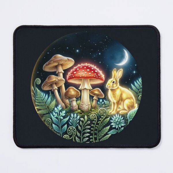 Item preview, Cute rabbit ans mushrooms designed and sold by JC Art Creations.