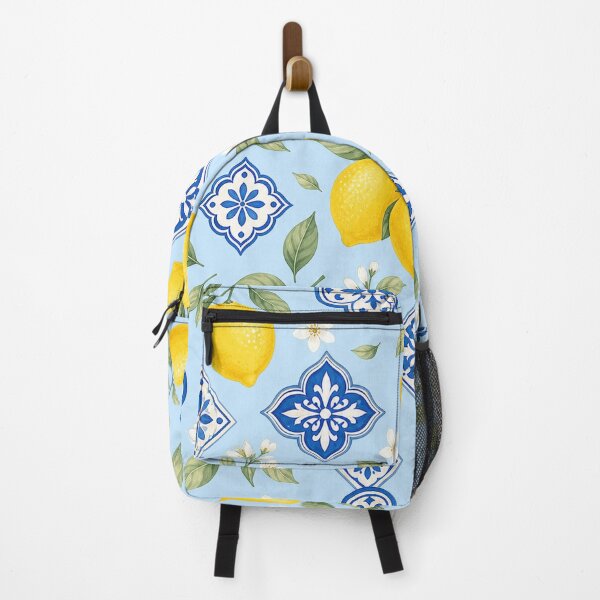 Item preview, Lemon Blue Tile Pattern designed and sold by aihrgdesign.