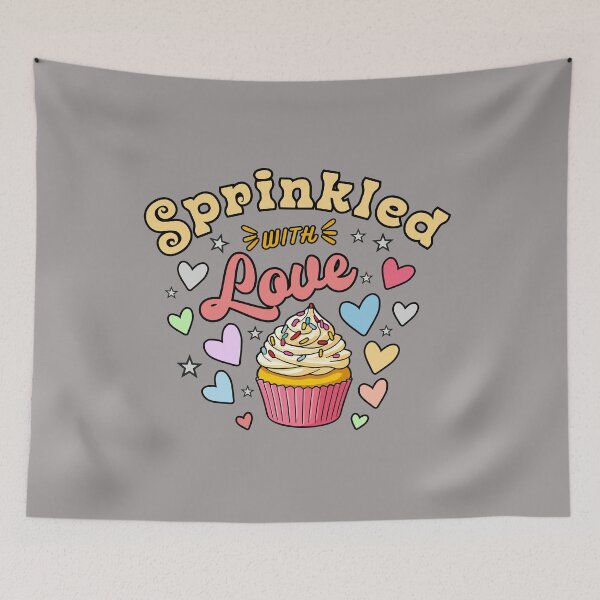 Item preview, Sprinkled with Love - Cupcake & Hearts designed and sold by Shedronpanda.
