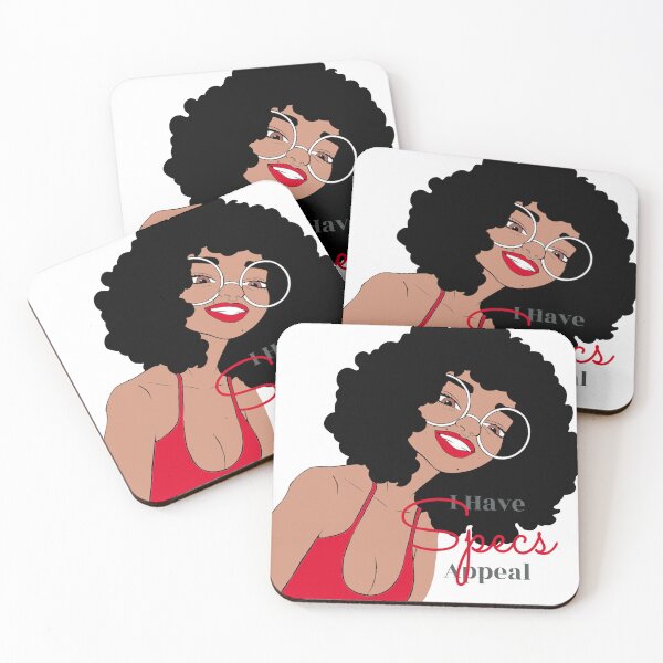 Item preview, Cute Black Girl with Glasses Illustration | Curly Afro | Nerdy Chic Melanin Art | Sticker, Phone Case & Canvas Print designed and sold by MsGoldenCreates.