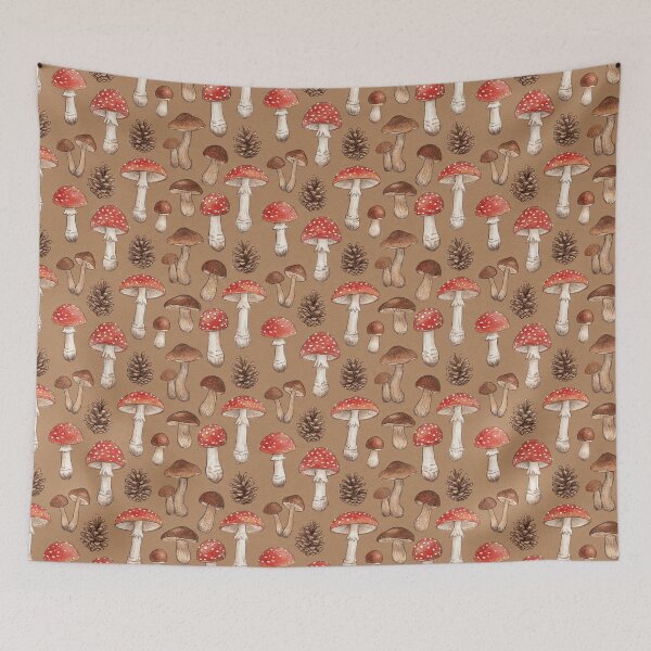 Item preview, Mushroom and Pinecone Pattern designed and sold by Vibedessie.