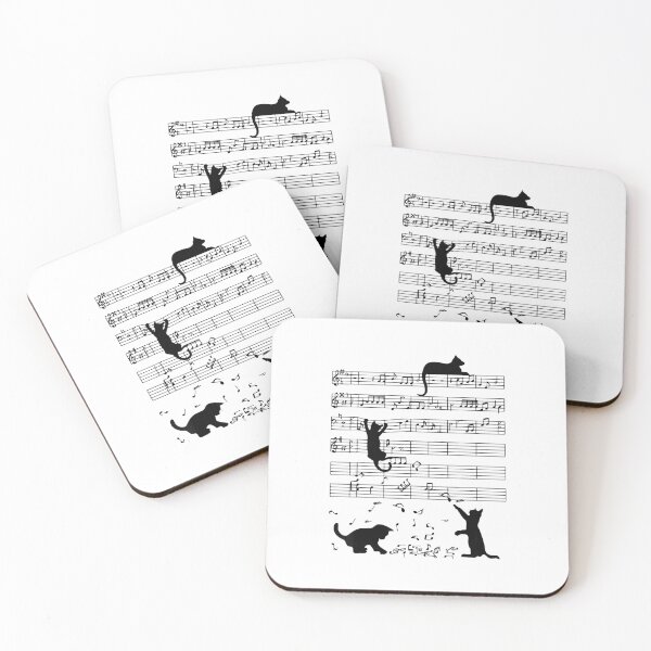 Item preview, black cat climbing playing sheet music note lover cat designed and sold by claudionorsj.