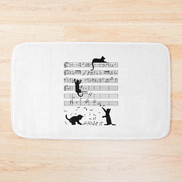 Item preview, black cat climbing playing sheet music note lover cat designed and sold by claudionorsj.