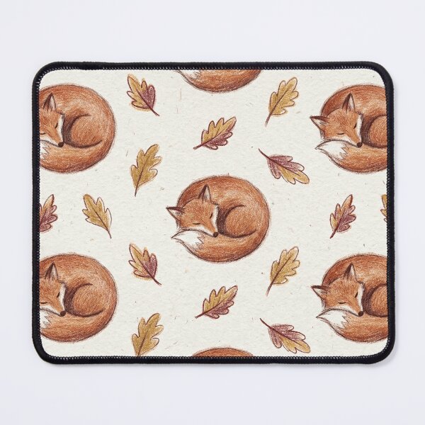Item preview, Pattern of Sleeping Foxes and Leaves designed and sold by Vibedessie.