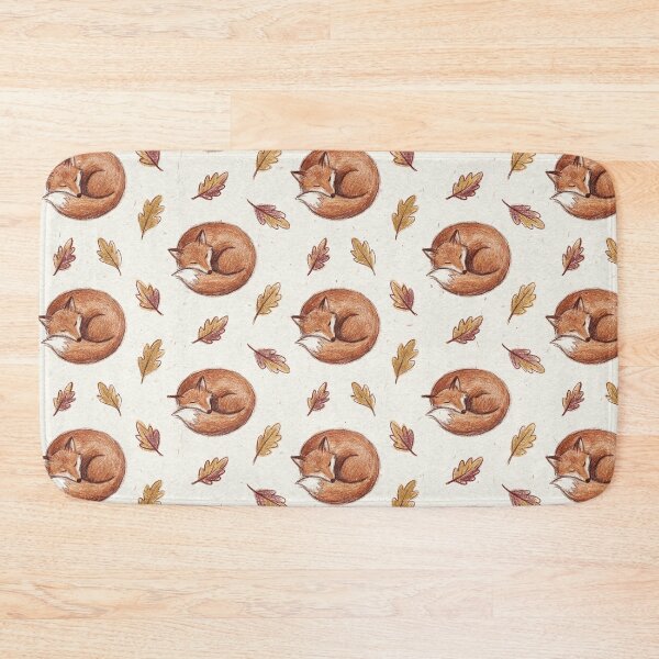 Item preview, Pattern of Sleeping Foxes and Leaves designed and sold by Vibedessie.