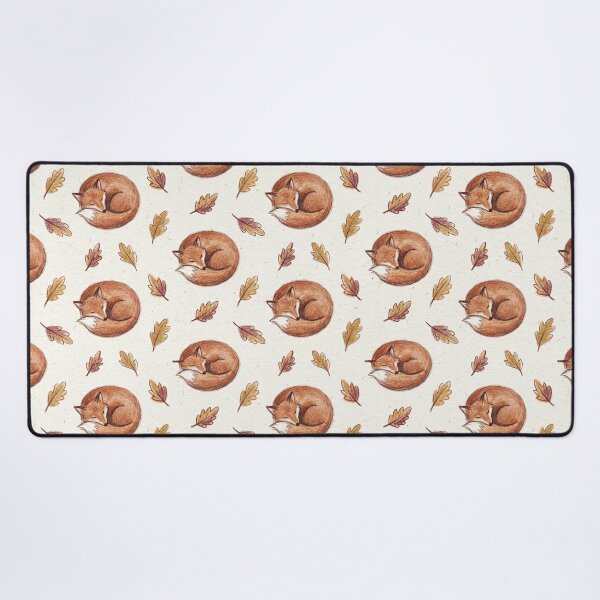 Item preview, Pattern of Sleeping Foxes and Leaves designed and sold by Vibedessie.