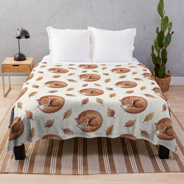Item preview, Pattern of Sleeping Foxes and Leaves designed and sold by Vibedessie.