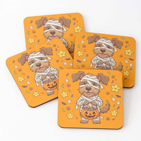 Item preview, Cute Halloween Mummy Dog Trick or Treat Pumpkin Candy Kawaii Puppy designed and sold by GiftedExplorer.