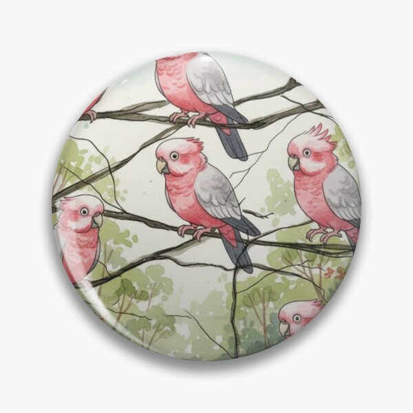 Item preview, Galah Gathering – Australian Native Bird Watercolour Illustration designed and sold by ArtwithKellie.