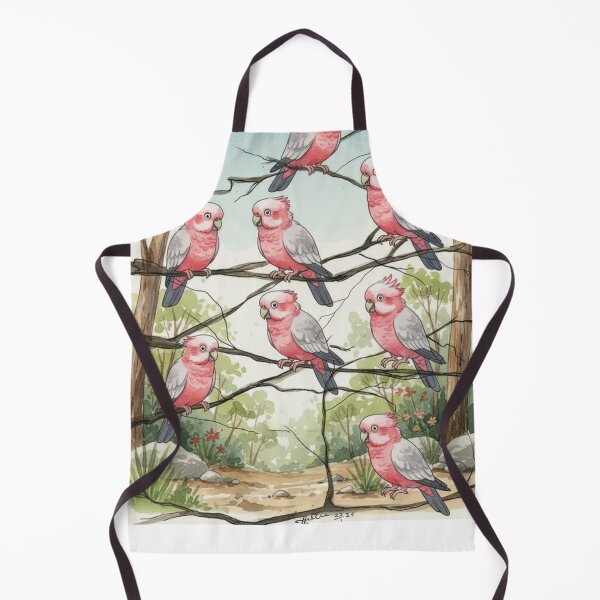 Item preview, Galah Gathering – Australian Native Bird Watercolour Illustration designed and sold by ArtwithKellie.
