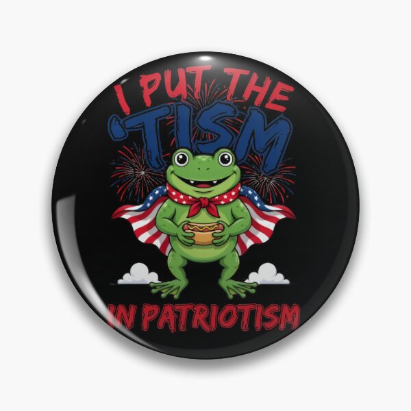 Item preview, I Put the Tism in Patriotism Funny Frog, Patriotic Frog Hot Dog USA Flag Autism Pride designed and sold by Zizo-DR44.