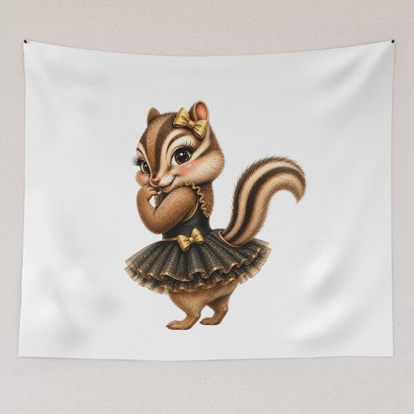 Item preview, Flirty Chipmunk in Black & Gold Tutu designed and sold by RoPrincess.