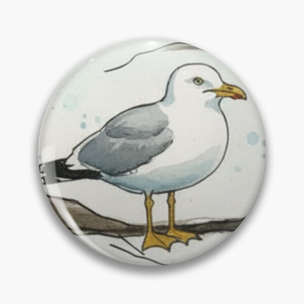 Item preview, Seagulls on the Shore – Coastal Watercolour Bird Illustration designed and sold by ArtwithKellie.